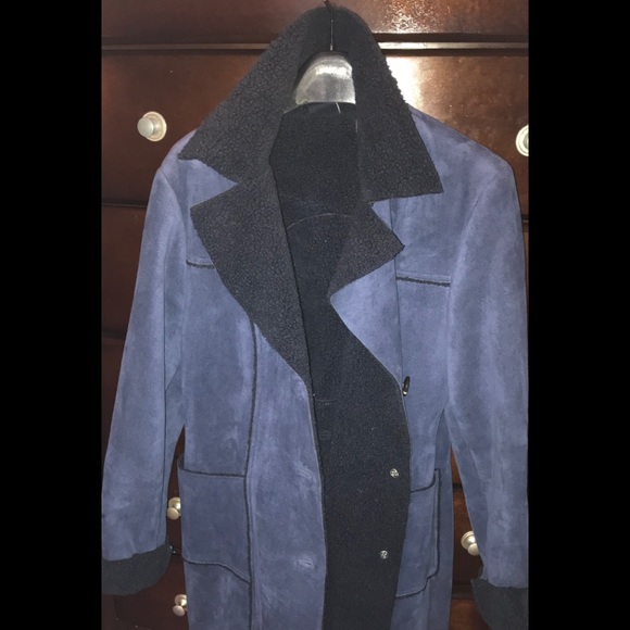 SOLD! NWOT GAP 1999 Faux Suede-Shearling Coat - Picture 6 of 8